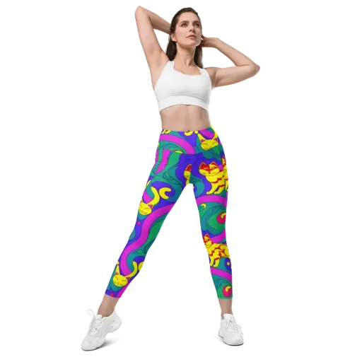 Neon Cat’s Cradle on a Leggings with Pockets