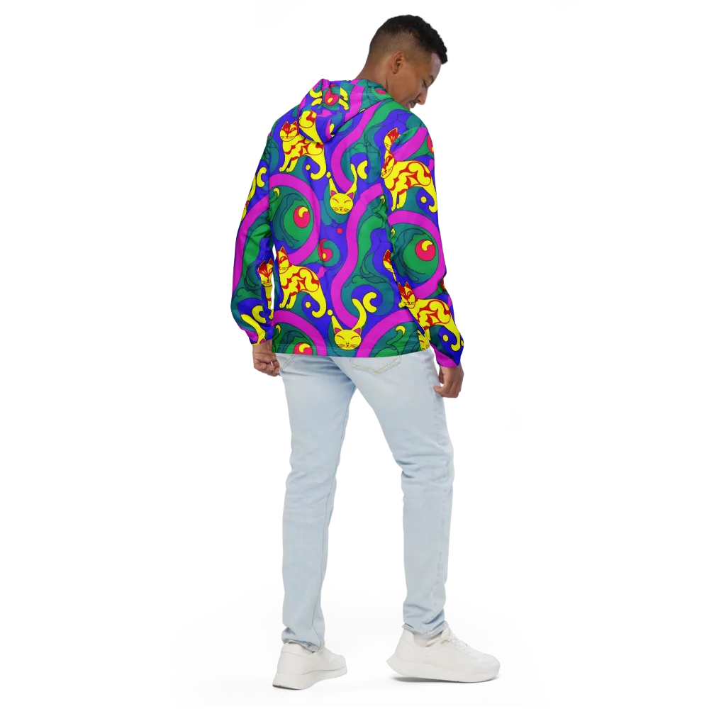 Neon Cat’s Cradle on Men's Windbreaker — Back