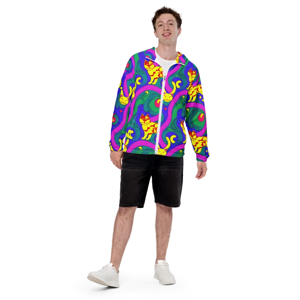 Neon Cat’s Cradle on Men's Windbreaker — Front