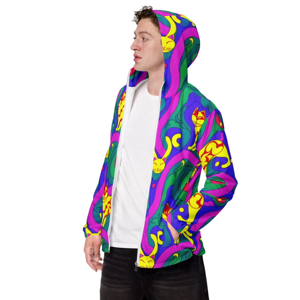 Neon Cat’s Cradle on Men's Windbreaker — Left Front