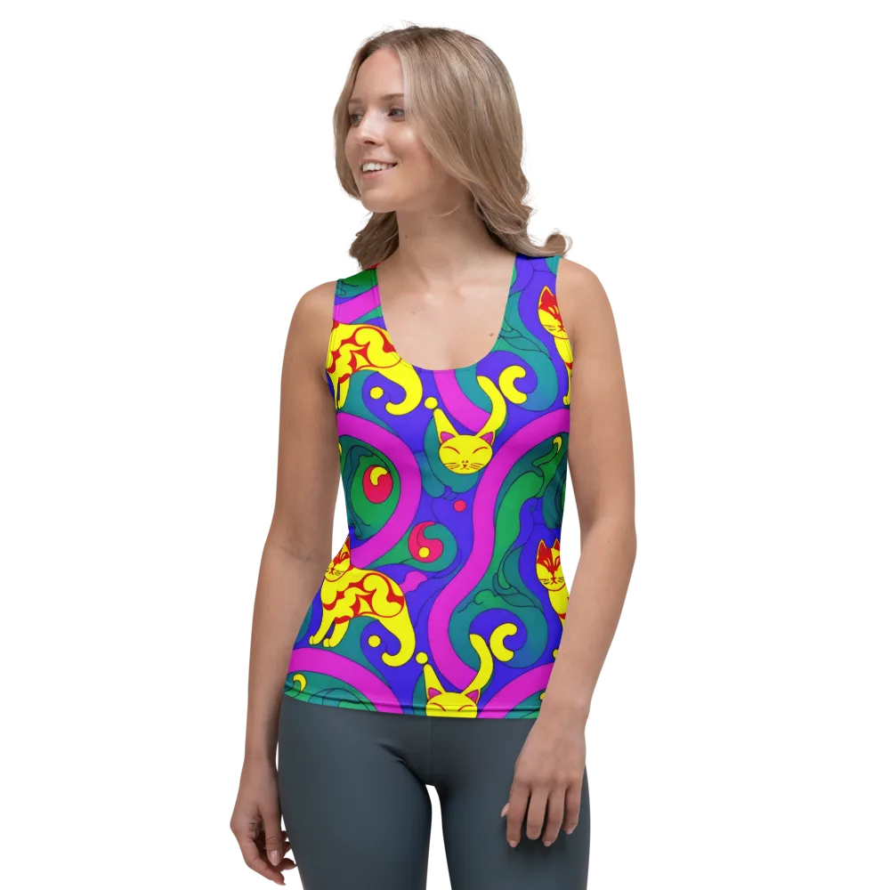 Neon Cat’s Cradle on Women's Tank Top — Front