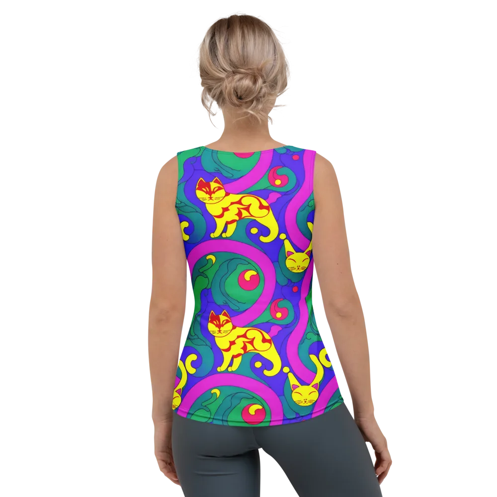 Neon Cat’s Cradle on Women's Tank Top — Back