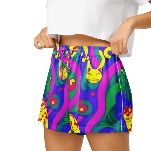 Neon Cat’s Cradle on a Women's Pajama Shorts