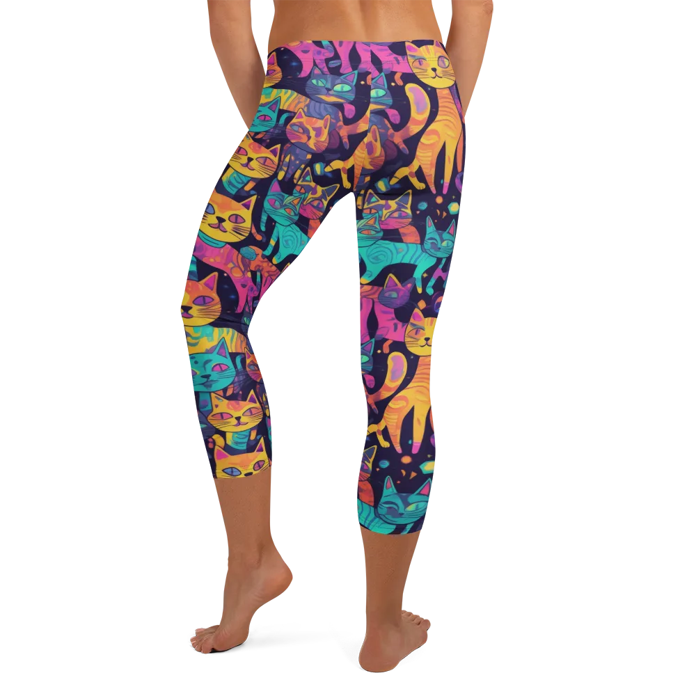 Astrocat Carnival on Capri Leggings — Back