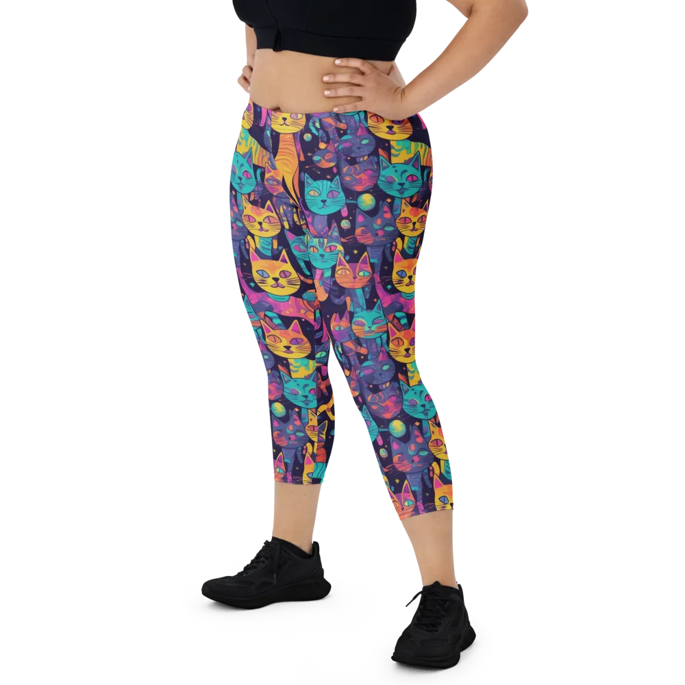 Astrocat Carnival on Capri Leggings — Front