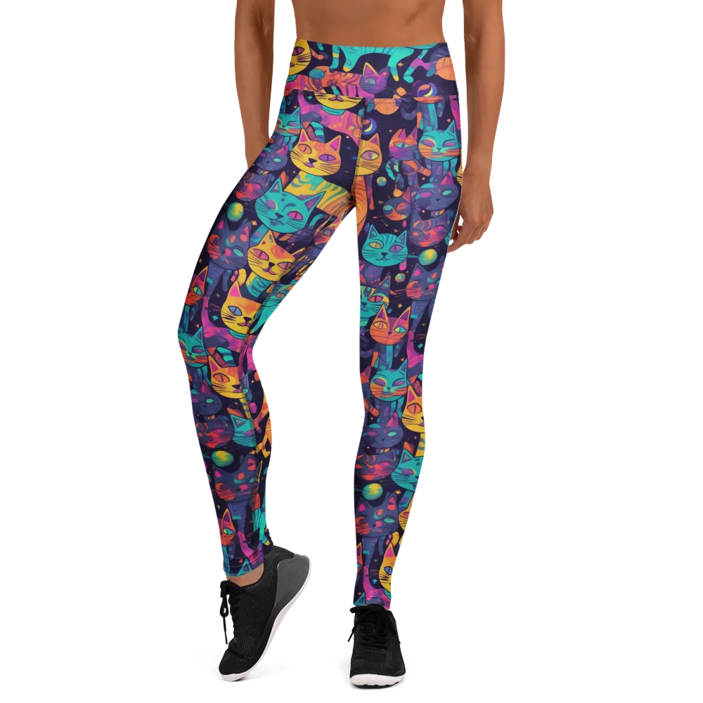 Astrocat Carnival on Yoga Leggings — Front