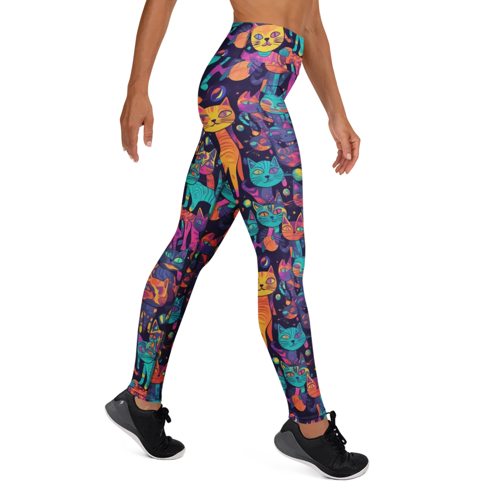 Astrocat Carnival on Yoga Leggings — Right