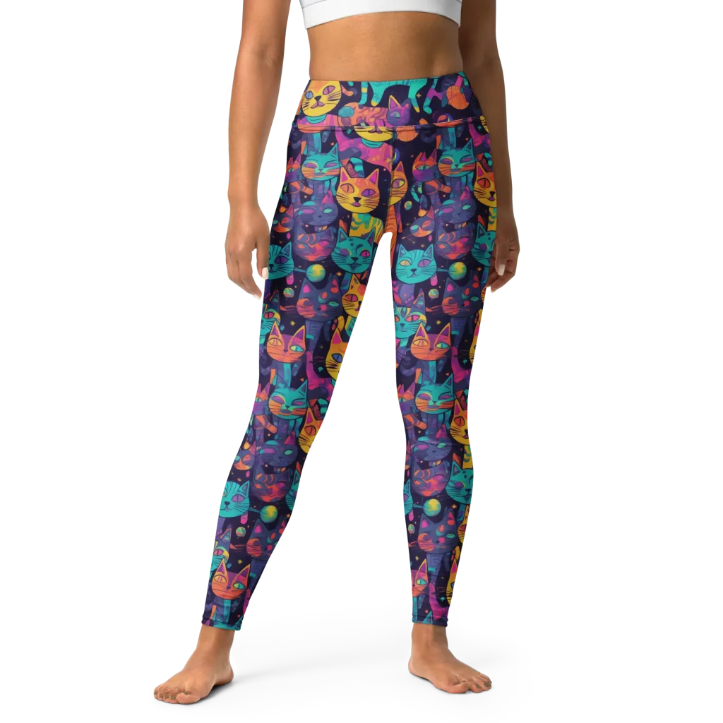 Astrocat Carnival on Yoga Leggings — Front