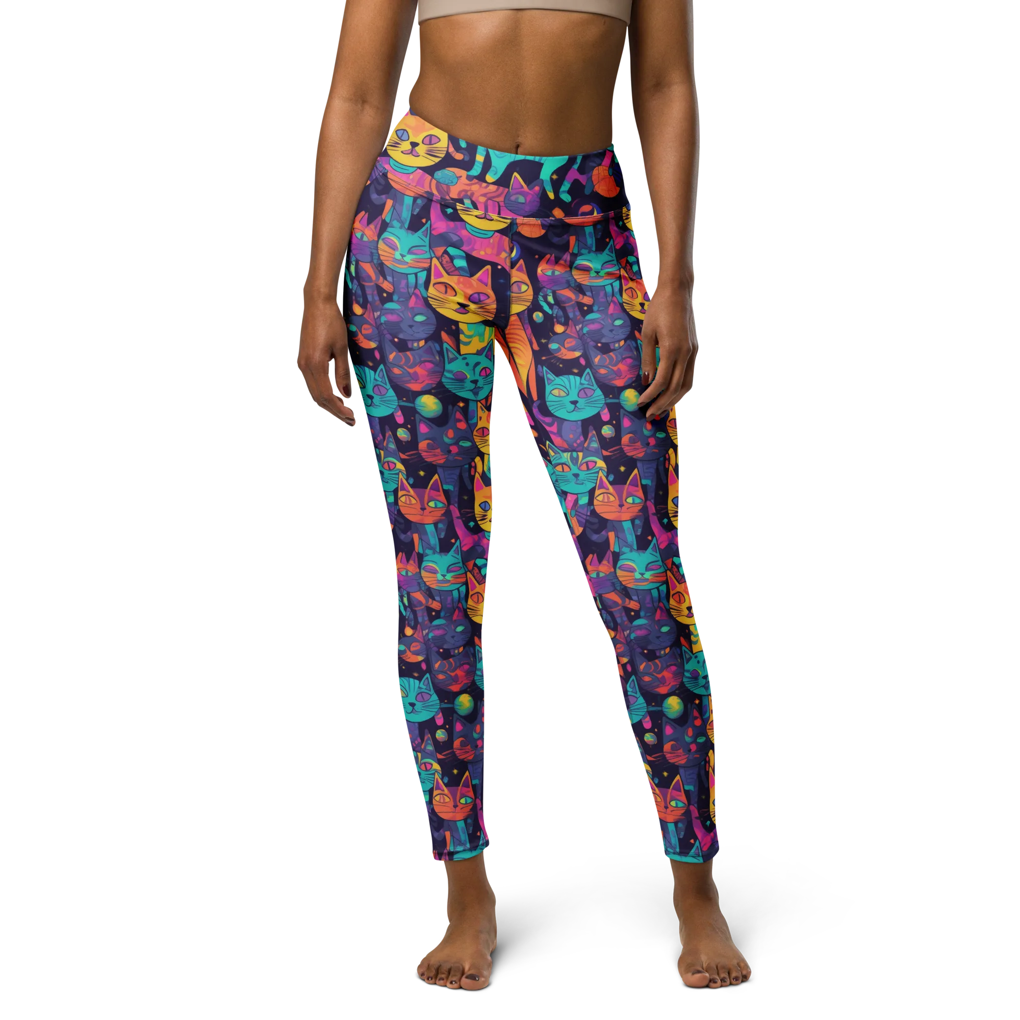 Astrocat Carnival on Yoga Leggings — Front