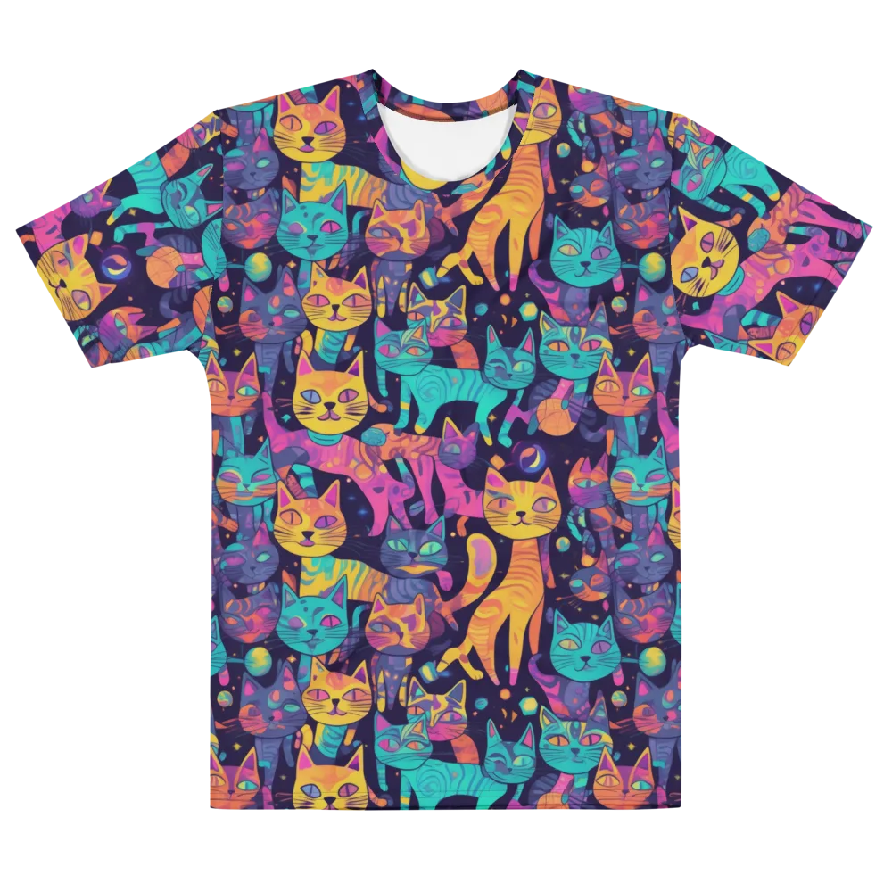 Astrocat Carnival on Men's Cotton Crew Neck T-Shirt — Front