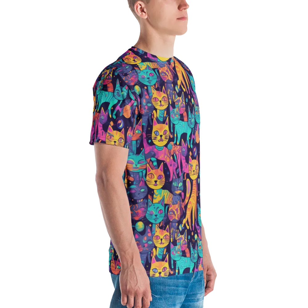 Astrocat Carnival on Men's Crew Neck T-Shirt — Right