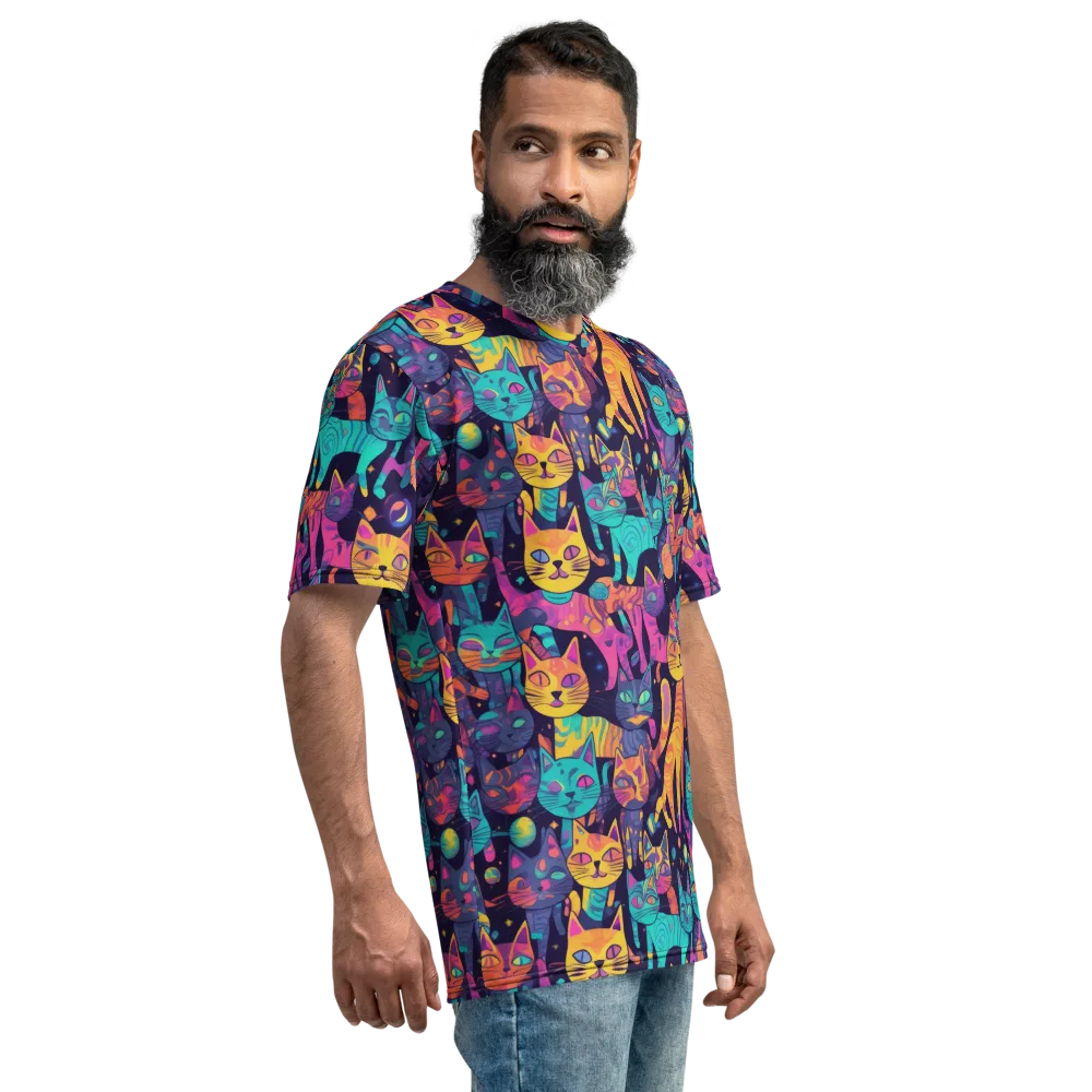 Astrocat Carnival on Men's Crew Neck T-Shirt — Right