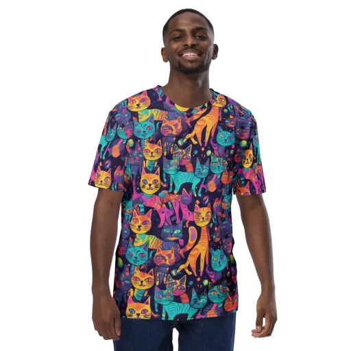 Astrocat Carnival on a Men's Crew Neck T-Shirt