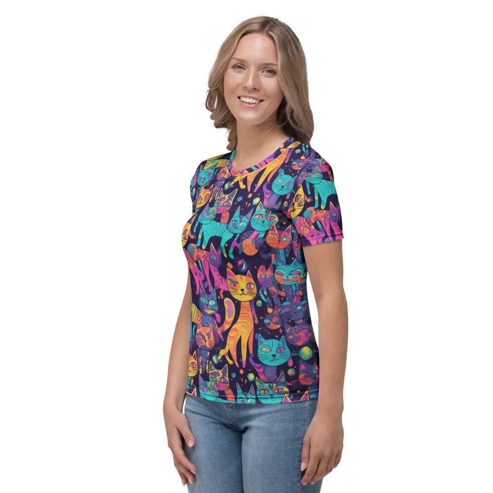 Astrocat Carnival on Women's Crew Neck T-Shirt — Left
