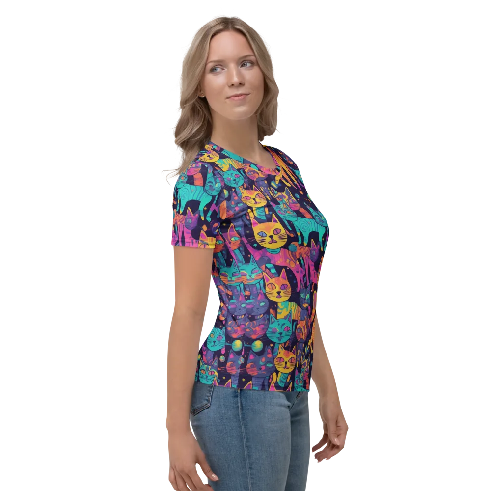 Astrocat Carnival on Women's Crew Neck T-Shirt — Right