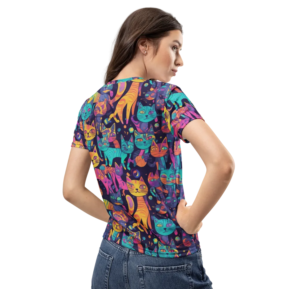 Astrocat Carnival on Women's Crew Neck T-Shirt — Back