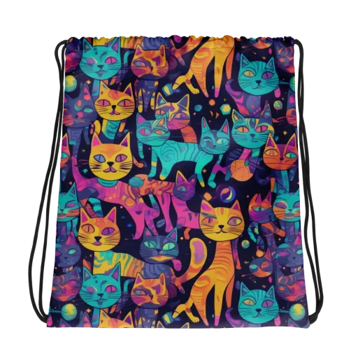 Astrocat Carnival on a Drawstring Bag