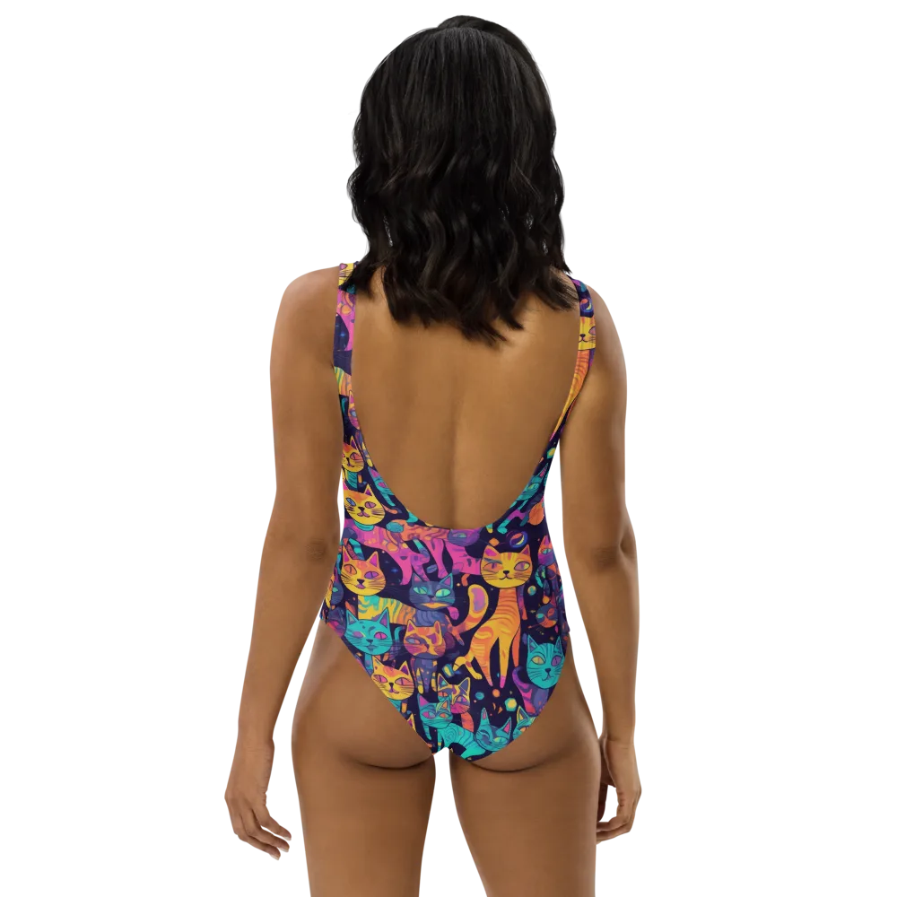 Astrocat Carnival on One-Piece Swimsuit — Back