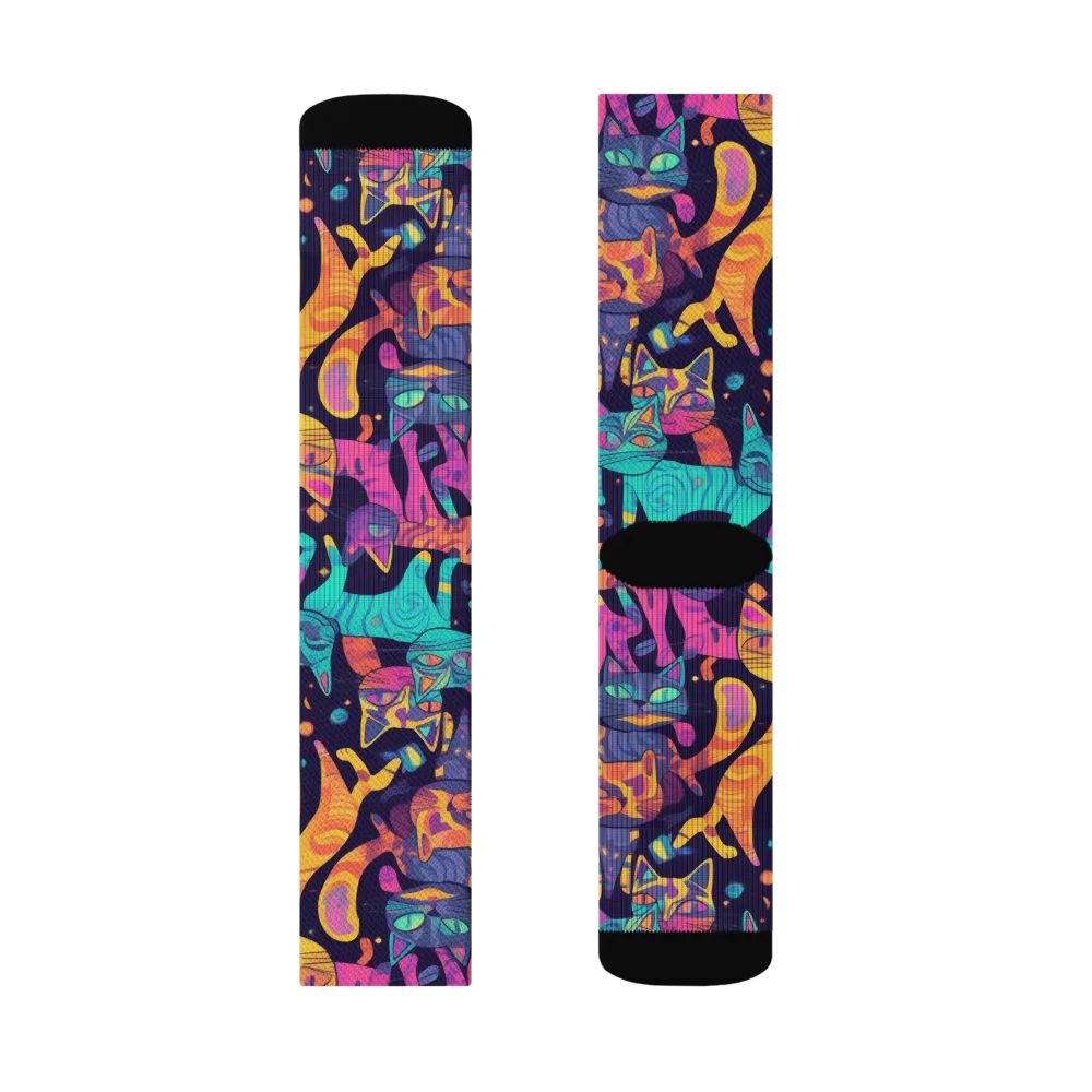 Astrocat Carnival on Socks — Left Sock