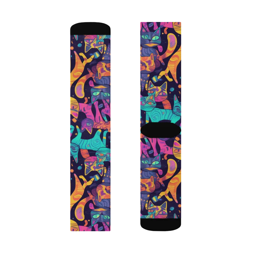 Astrocat Carnival on Socks — Right Sock
