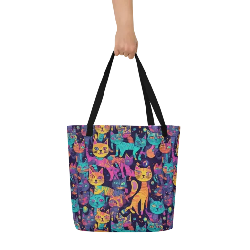Astrocat Carnival on a Large Tote Bag W/ Pocket
