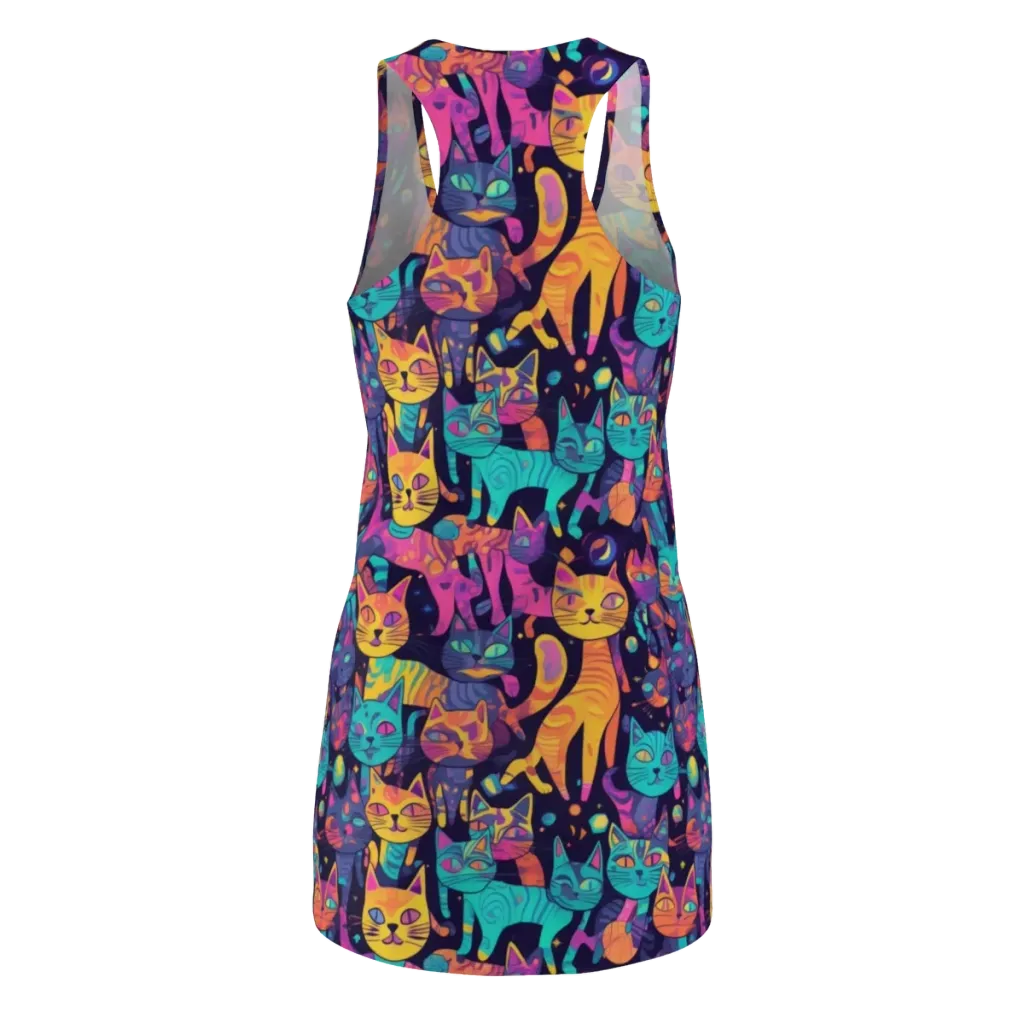Astrocat Carnival on Racerback Dress — Back