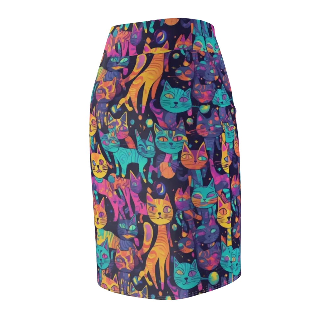 Astrocat Carnival on Pencil Skirt — Back Side