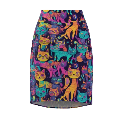 Astrocat Carnival on a Pencil Skirt