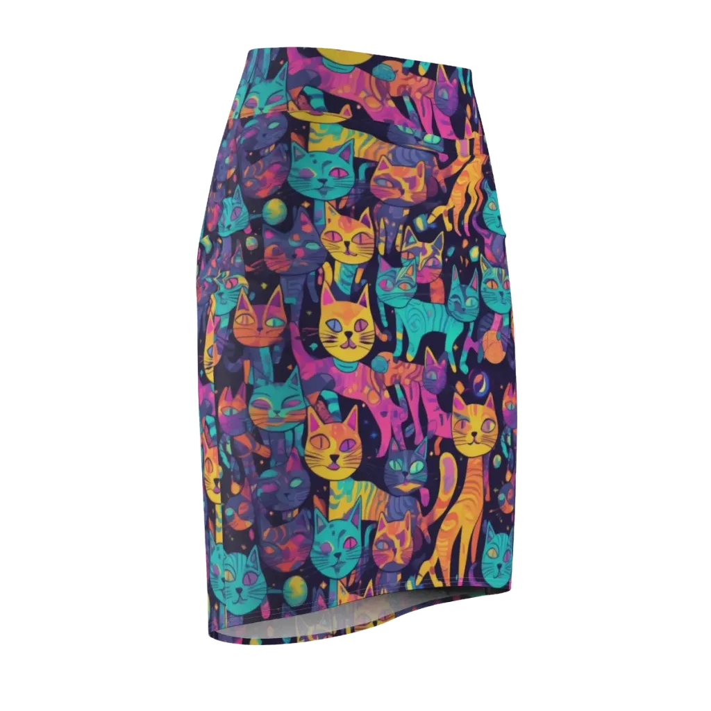 Astrocat Carnival on Pencil Skirt — Front Side