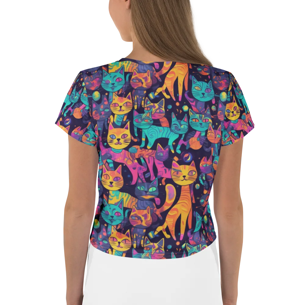 Astrocat Carnival on Crop Tee — Back