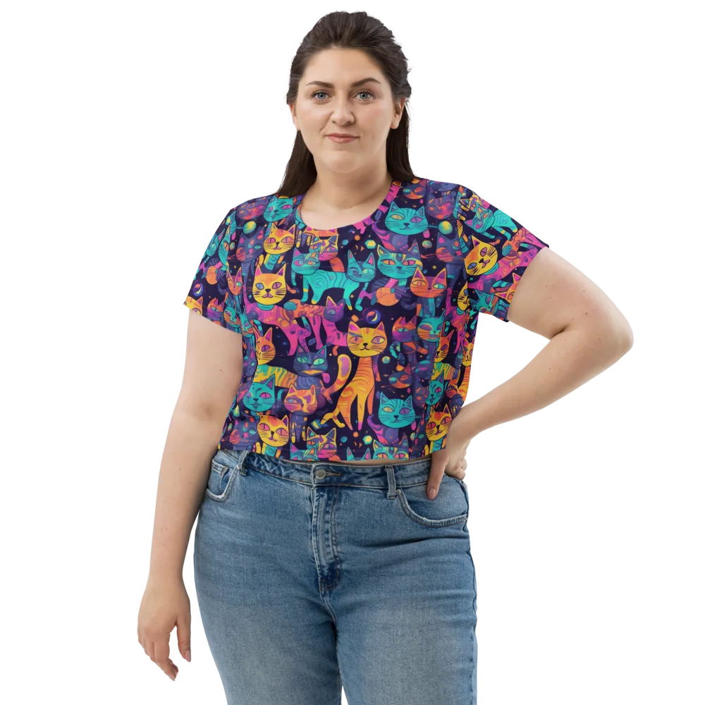 Astrocat Carnival on Crop Tee — Front