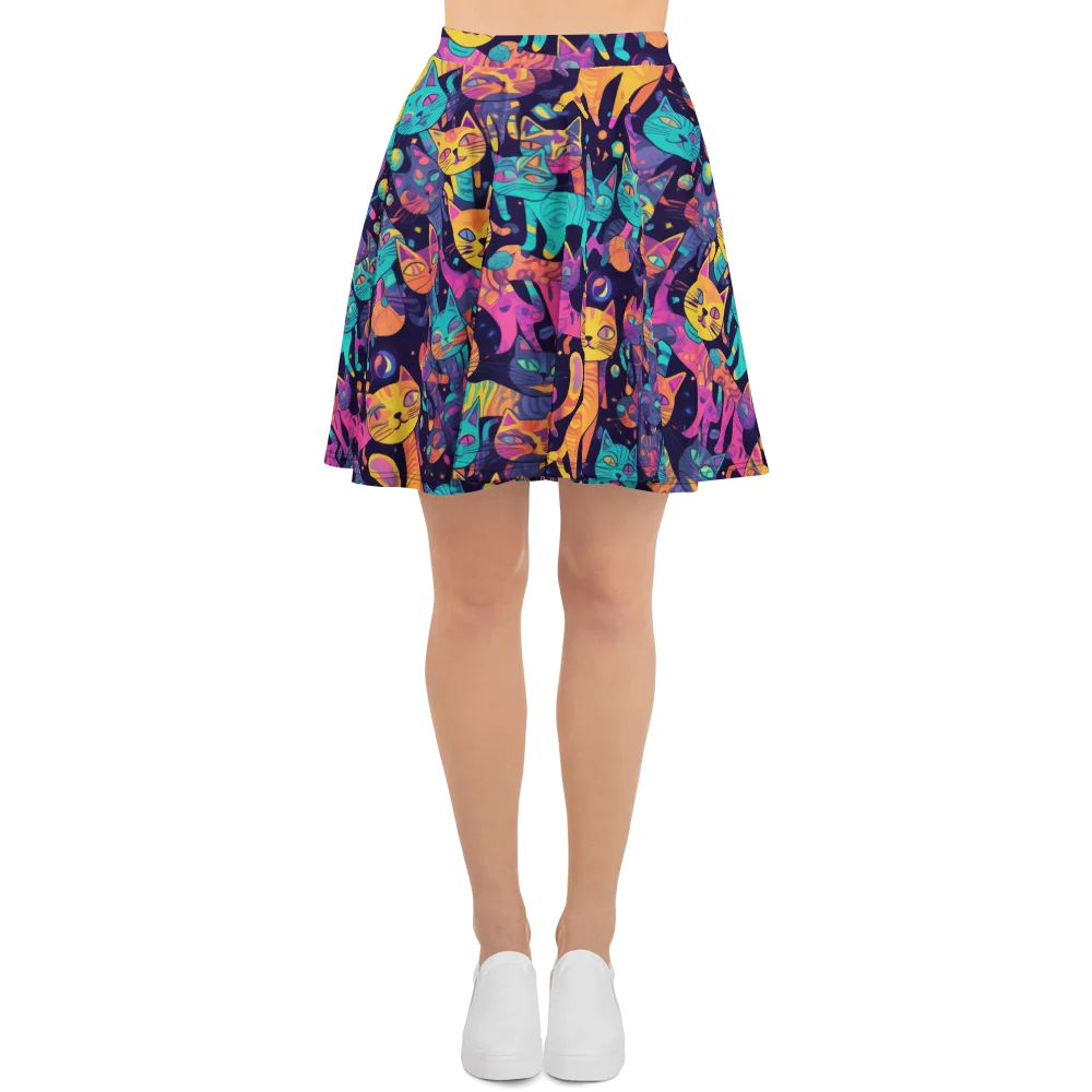 Astrocat Carnival on Skater Skirt — Front
