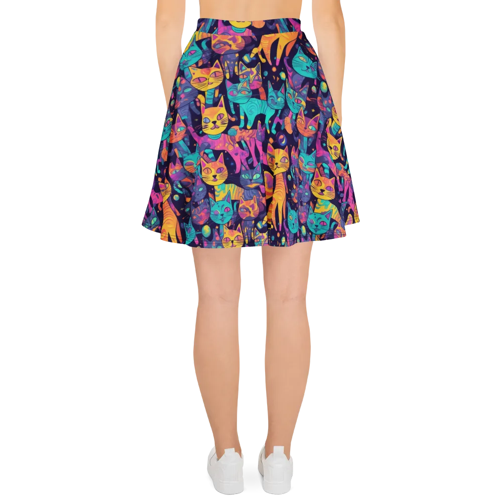 Astrocat Carnival on Skater Skirt — Back