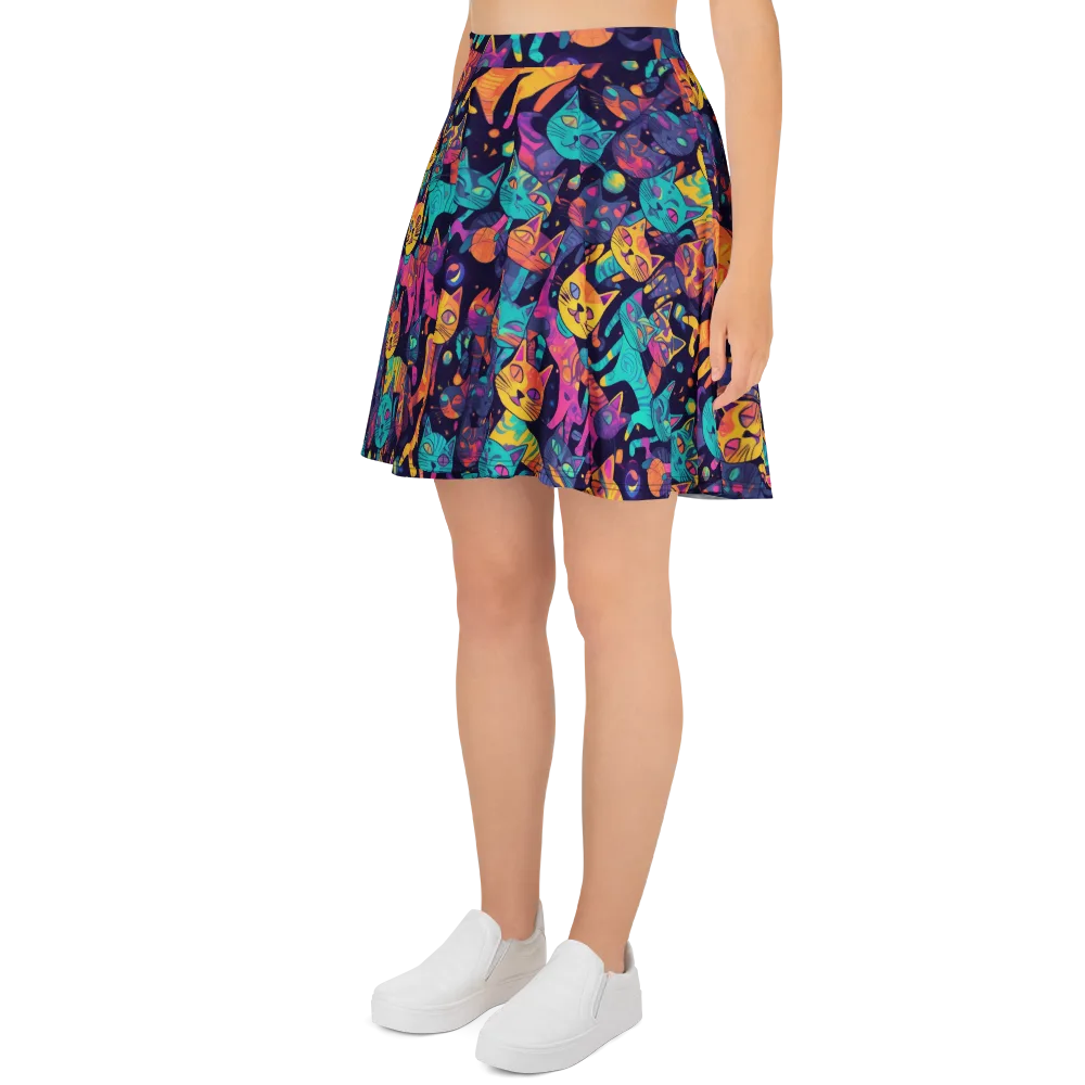 Astrocat Carnival on Skater Skirt — Left