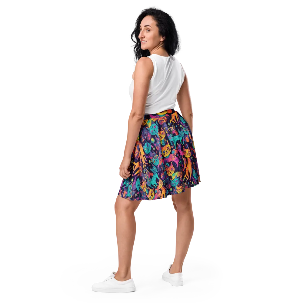 Astrocat Carnival on Skater Skirt — Back