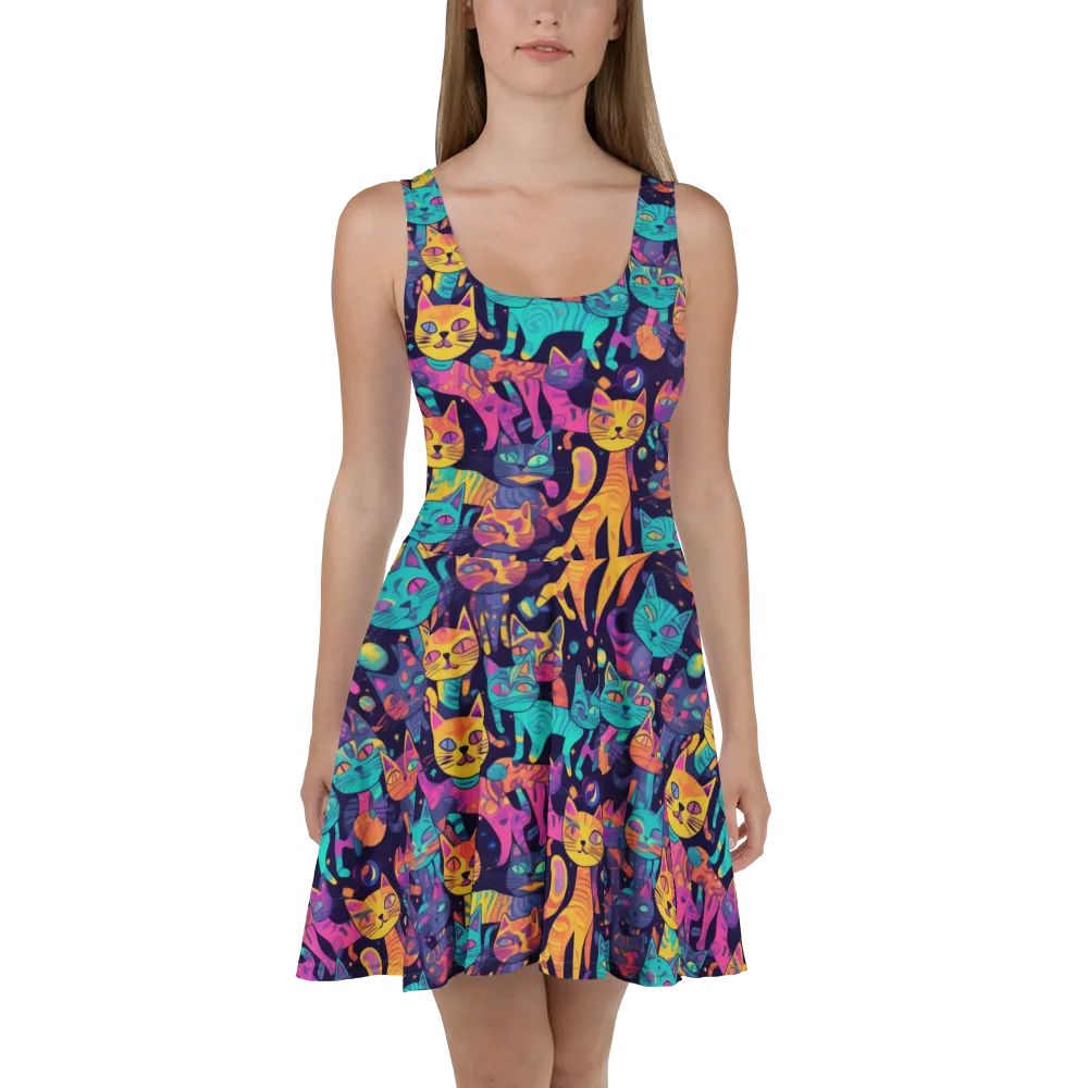 Astrocat Carnival on Skater Dress — Front