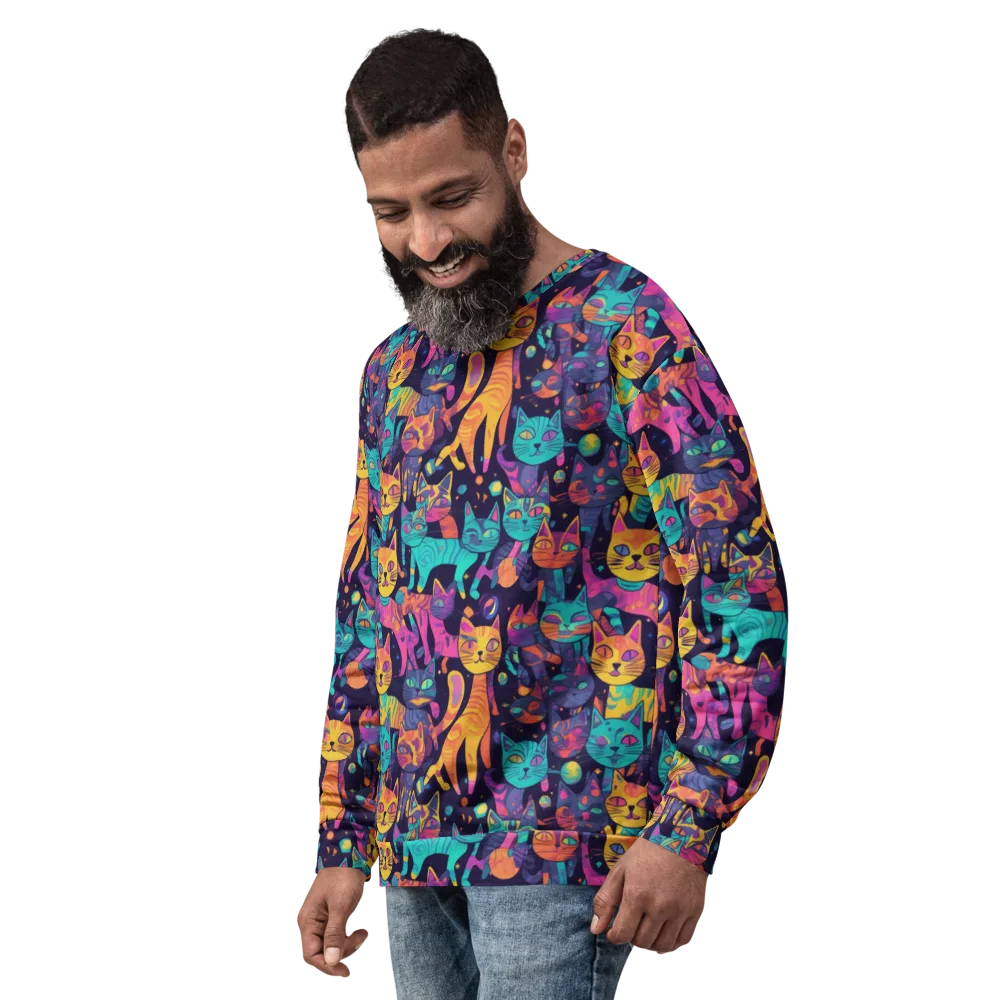 Astrocat Carnival on Sweatshirt — Left Front