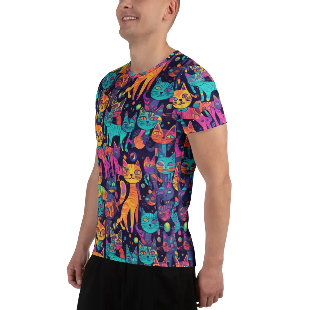 Astrocat Carnival on Men's Athletic T-Shirt — Left