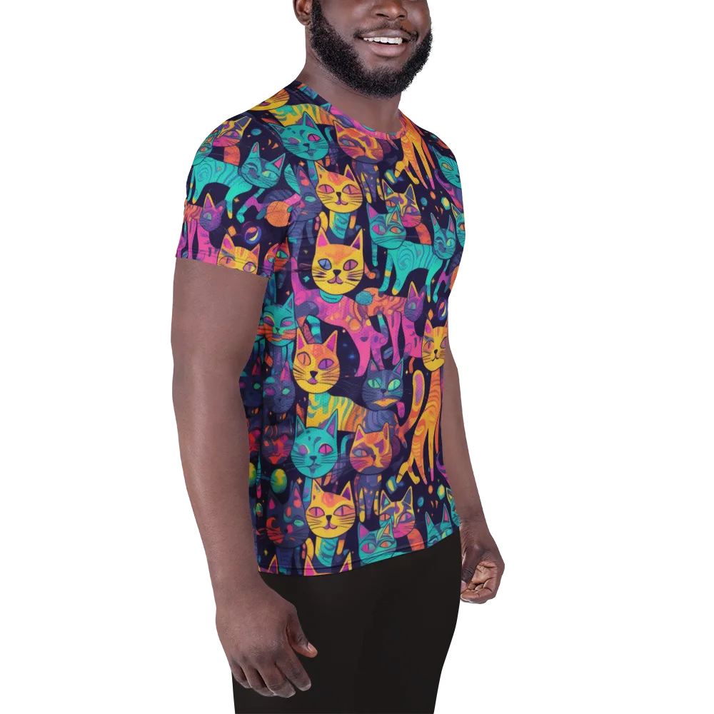 Astrocat Carnival on Men's Athletic T-Shirt — Right