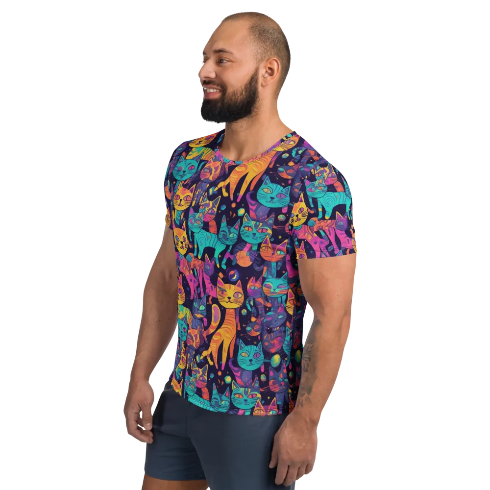 Astrocat Carnival on Men's Athletic T-Shirt — Left