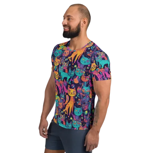 Astrocat Carnival on a Men's Athletic T-Shirt