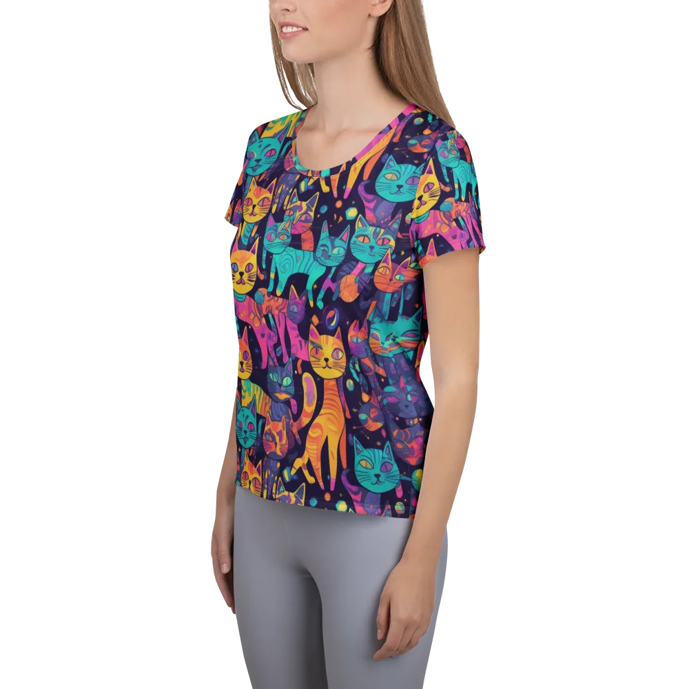 Astrocat Carnival on Women's Athletic T-Shirt — Left
