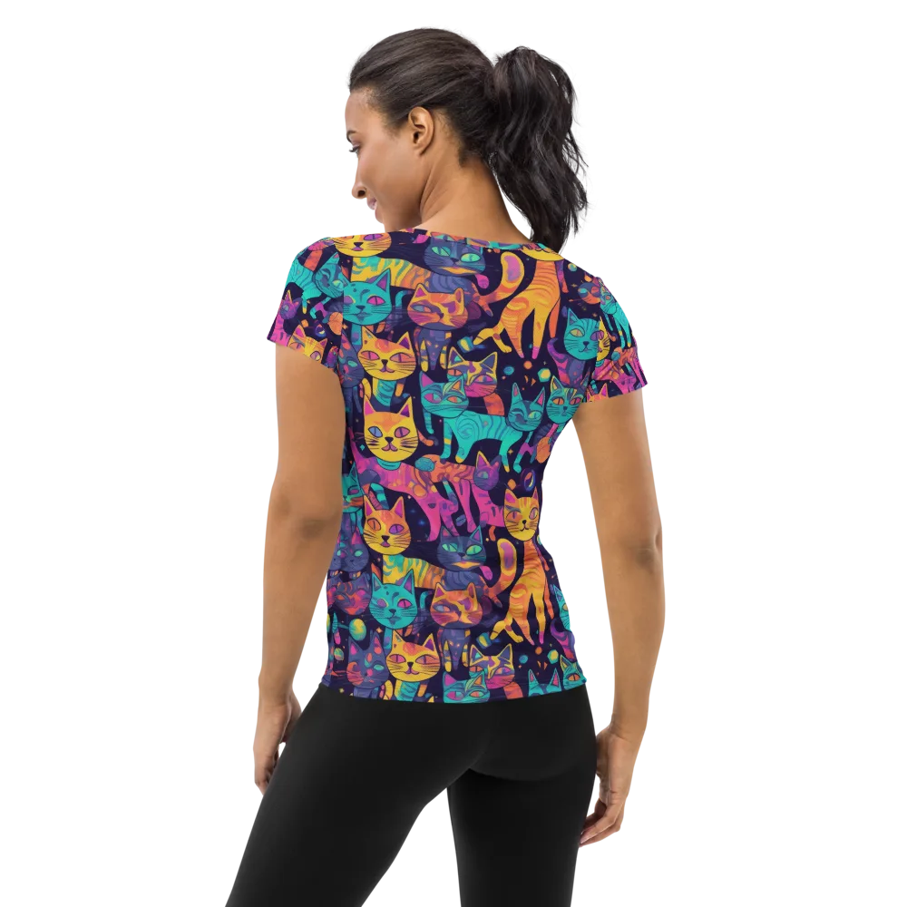 Astrocat Carnival on Women's Athletic T-Shirt — Back