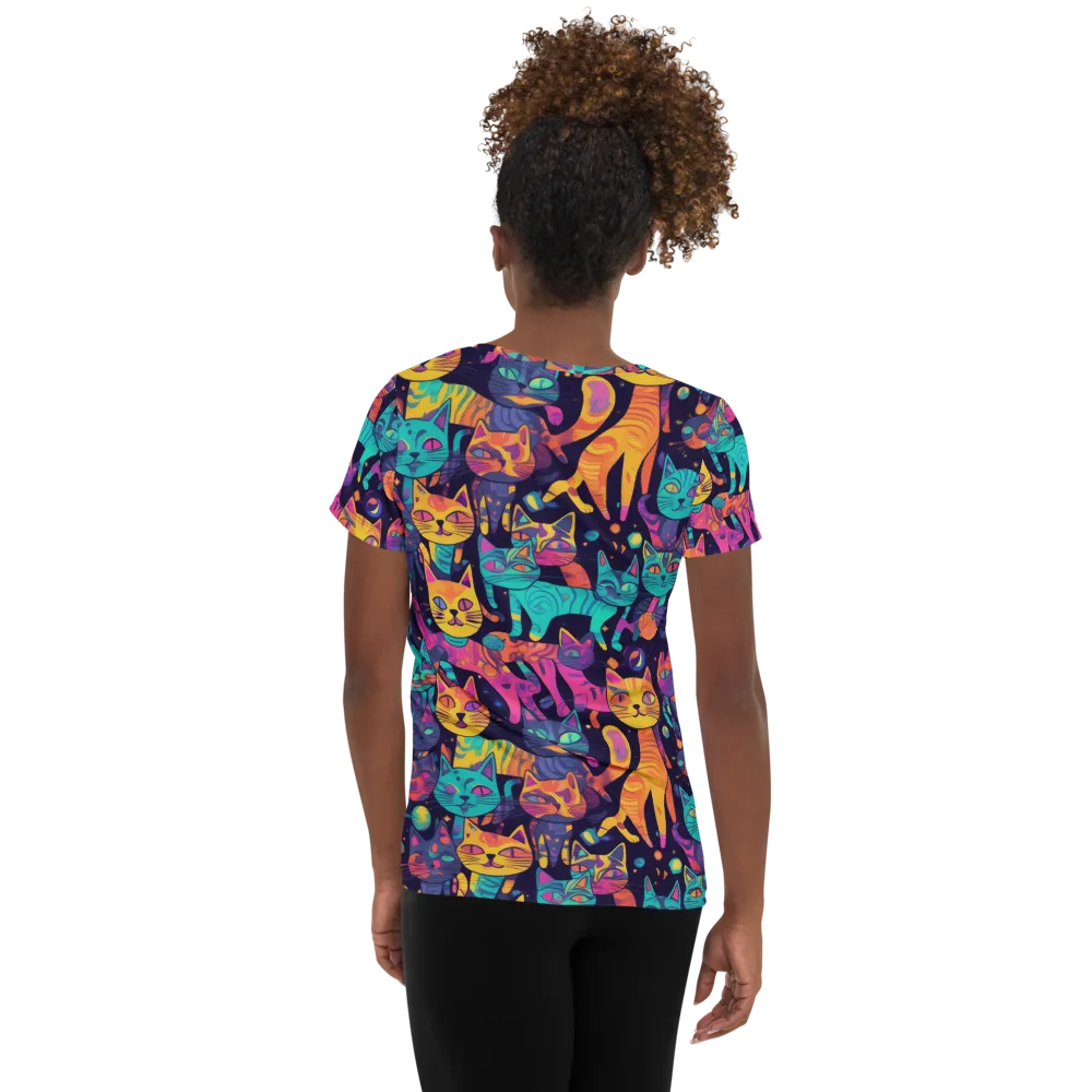 Astrocat Carnival on Women's Athletic T-Shirt — Back
