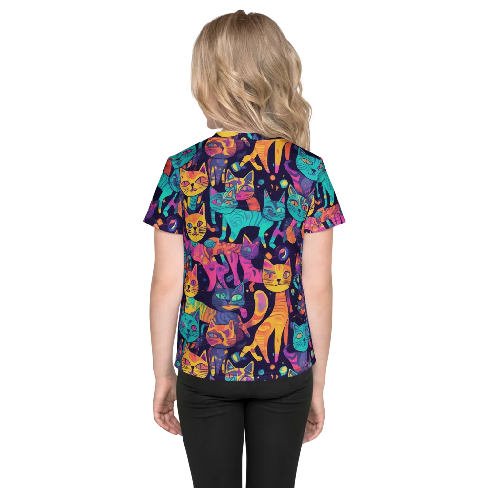 Astrocat Carnival on Kids Crew Neck T-Shirt — Back