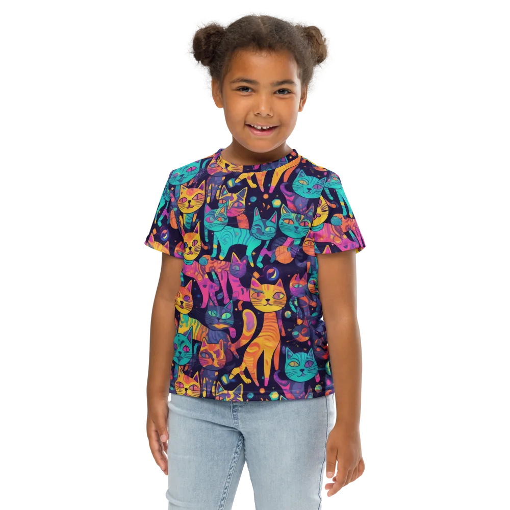 Astrocat Carnival on Kids Crew Neck T-Shirt — Front