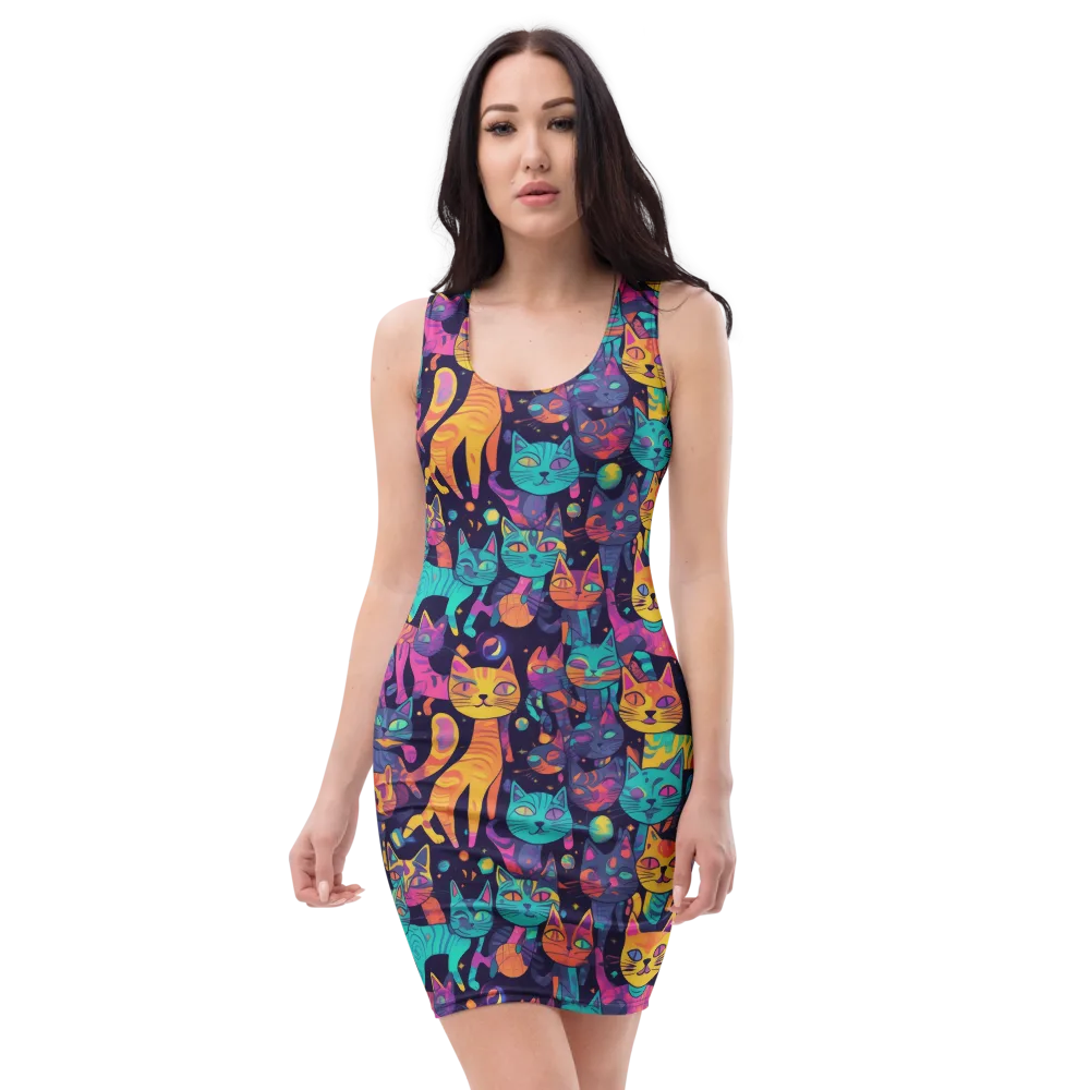 Astrocat Carnival on Bodycon Dress — Front