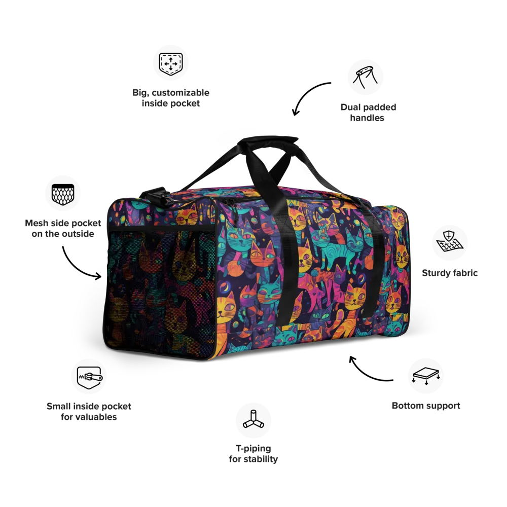 Astrocat Carnival on Duffle Bag — Right Front