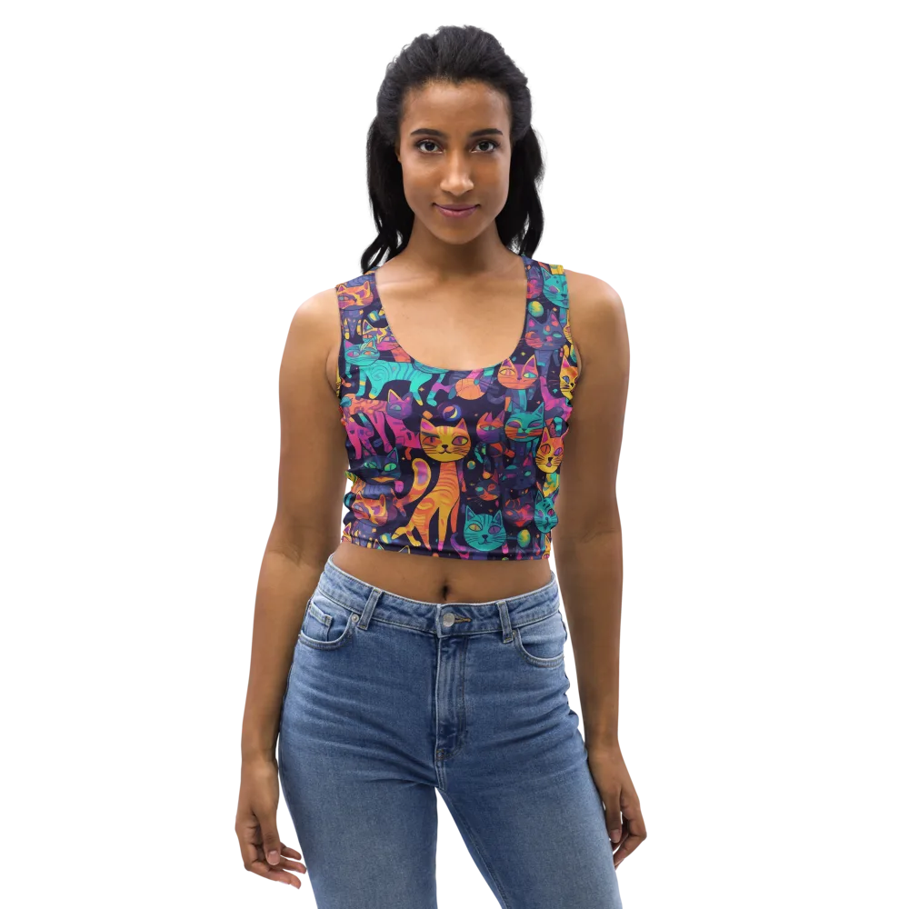 Astrocat Carnival on Crop Top — Front