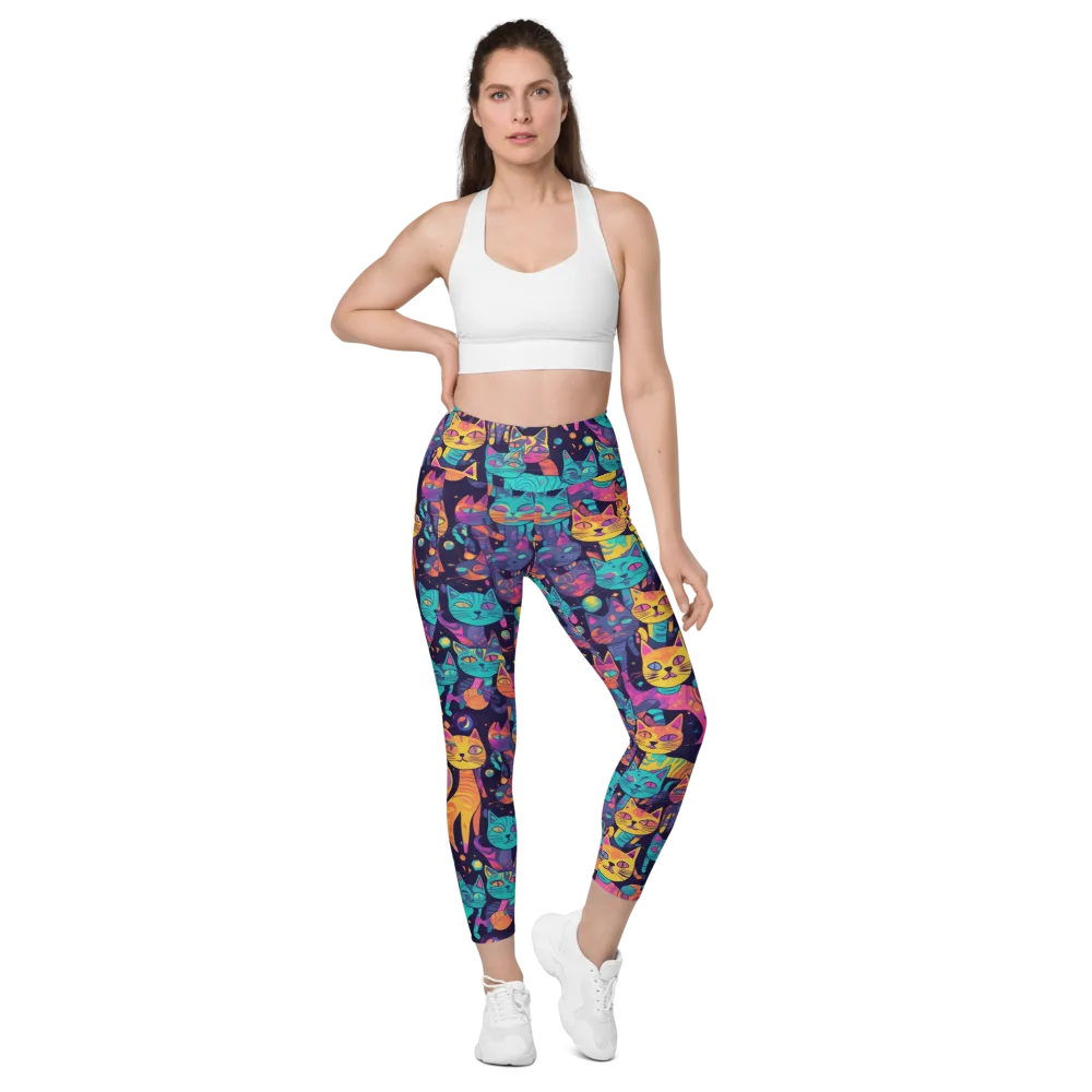 Astrocat Carnival on Leggings with Pockets — Front
